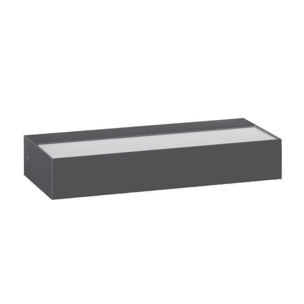 Rotaliana - Inout W1 Outdoor LED Wandleuchte - anthrazit/geprägt/BxHxT 27x4,5x12cm/nicht dimmbar/2700K/2200lm/CRI90 von Rotaliana