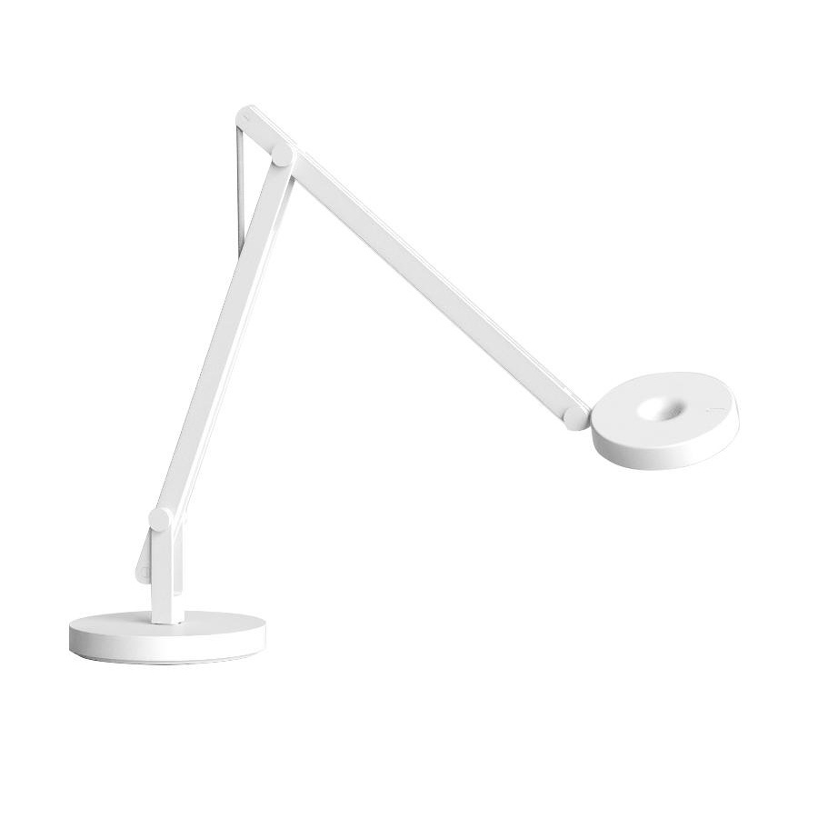 Rotaliana - String T1 Mini Dim To Warm LED Schreibtischleuchte - weiß matt/Kabel silber/BxH 35x36cm/2700K/100-600lm/CRI90/Push-Dimmer von Rotaliana