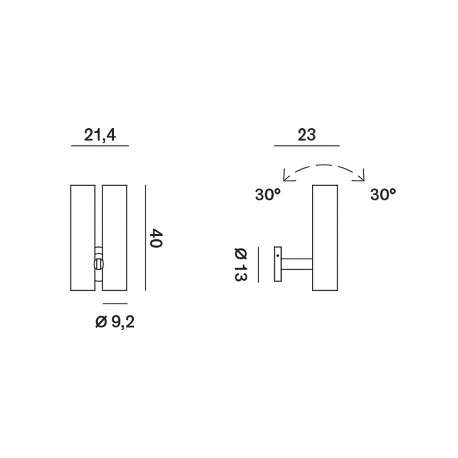 Rotaliana Tobu W1 Wandlampe, 3000K, 20°, bronze von Rotaliana