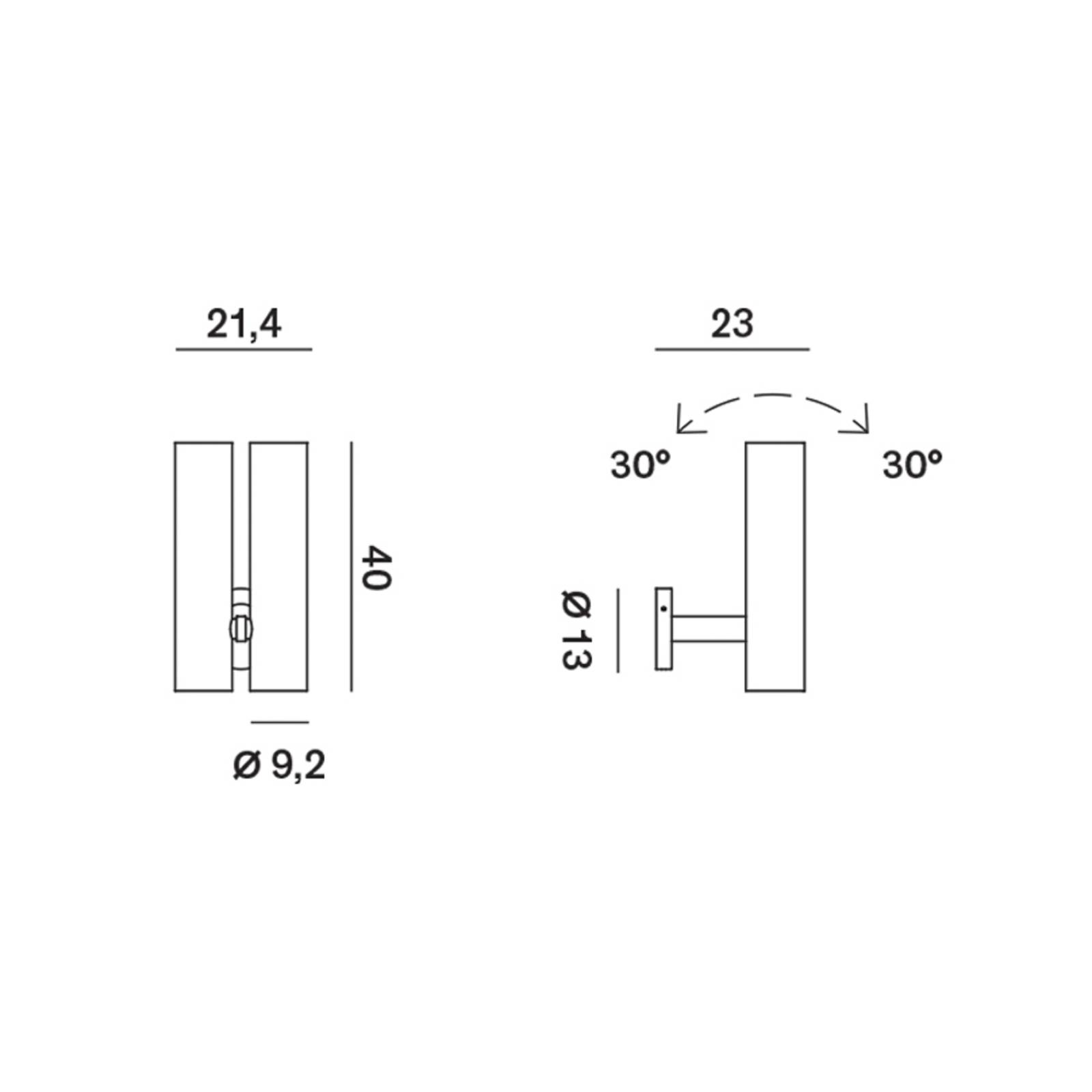 Rotaliana Tobu W1 Wandlampe, 3000K, 30°, bronze von Rotaliana