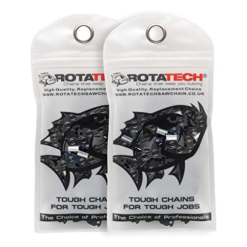 Rotatech 2 x Kettensägenglied für McCulloch CS42S, 3/8", Vollmeißel, 9.525 mm von Rotatech