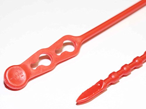 Rotek Blitzbinder (Knotenbinder) wiederlösbar 500mm lang, 5,7mm Knoten - Farbe: Rot - 100 Stk. Packung von Rotek