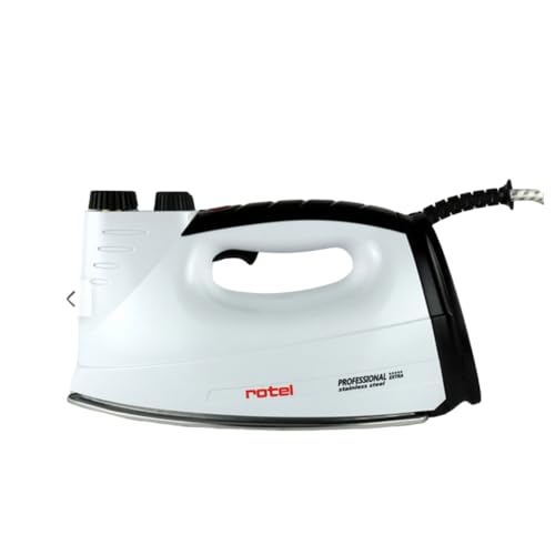 Rotel Professional Extra Dampfbügeleisen Edelstah-/ Keramiklsohle 5bar 800W hoher Dampfdruck beste Gleitfähigkeit kein Verbrennen/Versengen von Textilien … (Edelstahlsohle Schwarz) von rotel