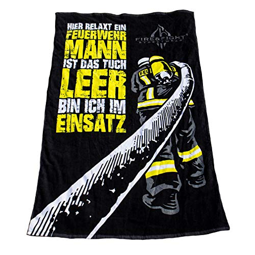Roter Hahn 112 Feuerwehr 175x100cm Oversize Frottee Strandtuch Saunatuch Badetuch Handtuch Feuerwehrmann Fire & Fight Streetwear von Roter Hahn 112