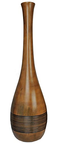 Rotfuchs Blumenvase Holzvase Bodenvase Tischvase Dekovase für Dekoration aus Mangoholz (77 cm (30 Zoll)) von Rotfuchs