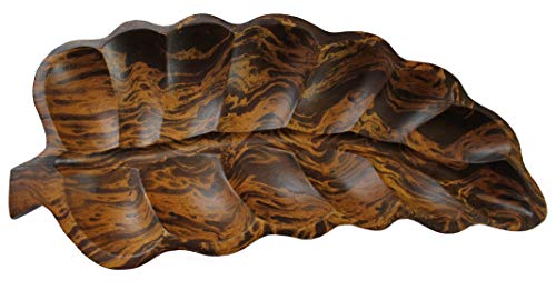 Rotfuchs Holzschale Dekoschale Obstschale Holzdeko Desing Blatt 42 cm aus Mangoholz Handgefertigt Dunkelbraun von Rotfuchs