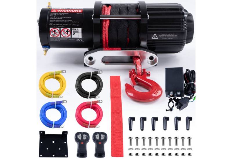 Rotfuchs Seilwinde, 12v mit Fernbedienung, 2041 kg Motorwinde Seilzug, Power Offroad Winde von Rotfuchs