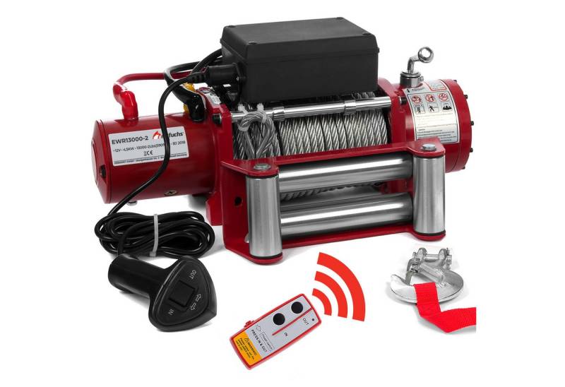 Rotfuchs Seilwinde, 12v mit Funkfernbedienung, 5909 kg Zugkraft, 6 PS Power Bergewinde von Rotfuchs