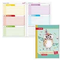 ROTH Hausaufgabenheft Eule Lieselotte Klipp & Klar liniert DIN A5 ohne Rand, 96 Blatt von Roth