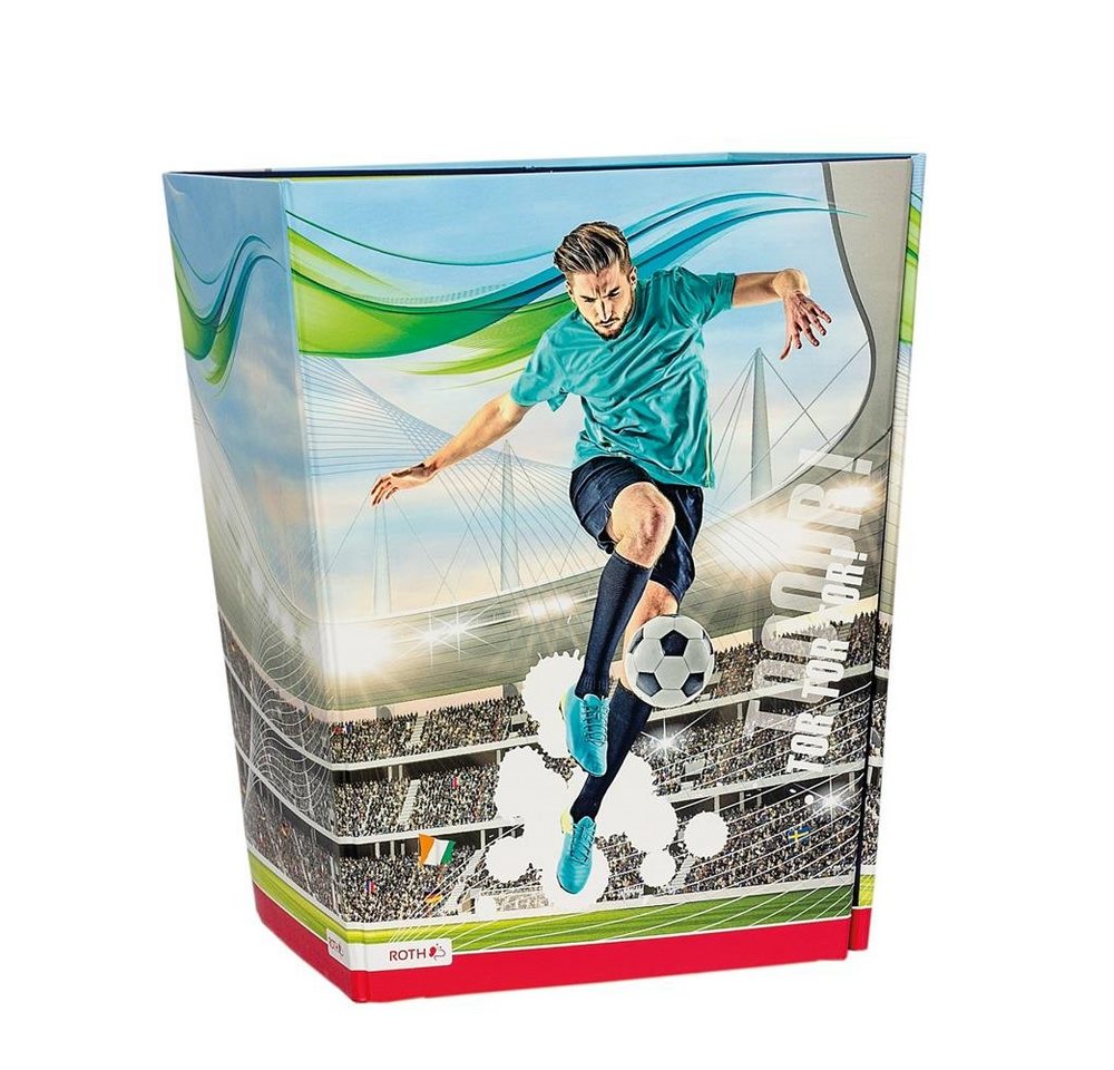 Roth Papierkorb Fußballstar, 30,5 x 21,5 x 28 cm, aus Pappe, faltbar, getrennte Müllfächer von Roth