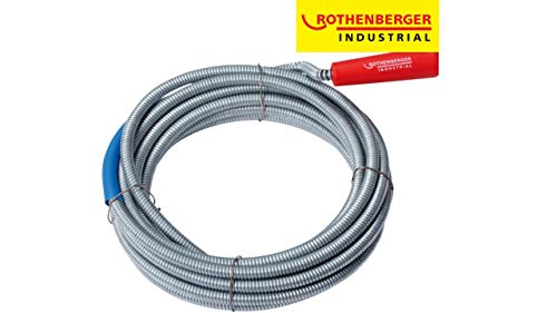 ROTHENBERGER Industrial Rohrreinigungsspirale 7 m | aus Federstahl | Ø Spirale: 9 mm; Mit Rückholbohrer und Handkurbel | Rohre aus Kunststoff, Gusseisen oder Steinzeug | 072985E von Rothenberger