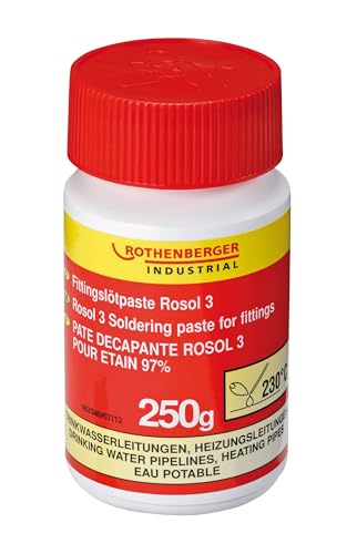 ROTHENBERGER Industrial Rosol 3 Fittinglötpaste | 250 g | Keine Lötstellenkorrosion | Keine Lufteinschlüsse in der Lötstelle | 045225E von Rothenberger
