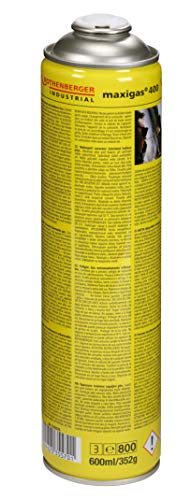 ROTHENBERGER Industrial 1x Maxigas 400, 600ml, 7/16"-EU | Hartlötgas | Gaskartusche | Gaslöten | Löten | Schweißen | Schweißgas 35570 von Rothenberger