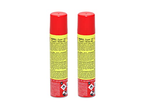 ROTHENBERGER Industrial 2x Nachfüllgas 100 ml | Feuerzeuggas | Gaskartusche | Universalgas | hoher Reinheitsgrad | für Feuerzeuge Gasbrenner zum wieder befüllen inkl. 5 Adapter | 35840 von Rothenberger
