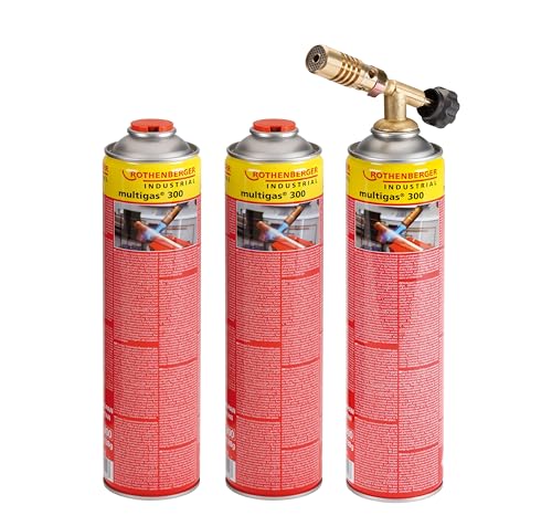 ROTHENBERGER Industrial Lötset inklusive 3 x Multigaskartusche 600 ml | Arbeitstemperatur 600°C | Arbeitszeit: ca. 2,5 h bei einer Gaskartusche | Weichlöten | Aufheizen, Auftauen & Schmelzen ROTHENBERGER Industrial Lötset inklusive 3 x Multigaskartusche 600 ml | Arbeitstemperatur 600°C | Arbeitszeit: ca. 2,5 h bei einer Gaskartusche | Weichlöten | Aufheizen, Auftauen & Schmelzen von Rothenberger