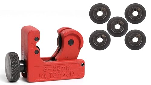 ROTHENBERGER Industrial MiniCut Rohrabschneider inkl. 5x Ersatzschneidrad | Ø 3mm - 22mm (1/8" - 7/8") | Rohrtrenner | Rohrschneider für Kupfer-, Messing-, Aluminium- und dünnwandigen Stahlrohre von Rothenberger
