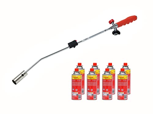 ROTHENBERGER Industrial Unkrautbrenner Unkrautvernichter inkl 8 Butangaskartuschen je 220g, Gasbrenner mit Piezozündung, Abflammgerät Brenner Flamme regulierbar, Grillanzünder ROTHENBERGER Industrial Unkrautbrenner Unkrautvernichter inkl 8 Butangaskartuschen je 220g, Gasbrenner mit Piezozündung, Abflammgerät Brenner Flamme regulierbar, Grillanzünder von Rothenberger
