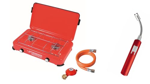 ROTHENBERGER Industrial zweiflammiger Duo Campingkocher inkl. Gasanzünder | Gaskocher | für Töpfe Ø 16-22 cm | inklusive 0,8 m Propangasschlauch und 50 mbar Propanregler | windstabil ROTHENBERGER Industrial zweiflammiger Duo Campingkocher inkl. Gasanzünder | Gaskocher | für Töpfe Ø 16-22 cm | inklusive 0,8 m Propangasschlauch und 50 mbar Propanregler | windstabil von Rothenberger