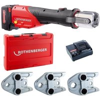 ROTHENBERGER ROMAX 4000 inkl. Akku 4,0 Ah, Schnellladegerät, System-Box und Pressbacken V 15, 18, 22 von Rothenberger