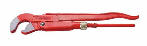 Rothenberger Industrial Eckrohrzange 45° | Ø 1" / 33 mm, Länge: 320 mm / 12" | Chrom-Vanadium-Stahl | S-förmiges Maul 070656E von Rothenberger