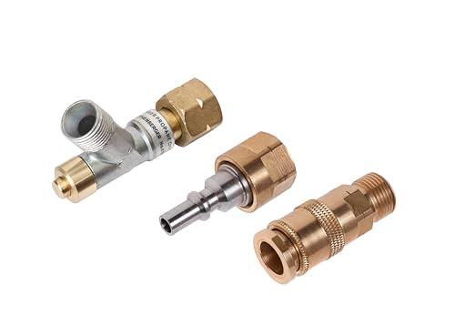 Rothenberger Industrial Set Propan Schlauchbruchsicherung 2 x G 3/8“ & Schnellkupplung für einfaches Einkuppeln des Propangasschlauches G3/8 LH | Gasstopp zuverlässig bei Schlauchbruch von Rothenberger
