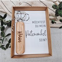 Möchtest Du Mein Patenonkel Sein? Personalisierter Flaschenöffner Im Geschenkeset von Rotherwerk