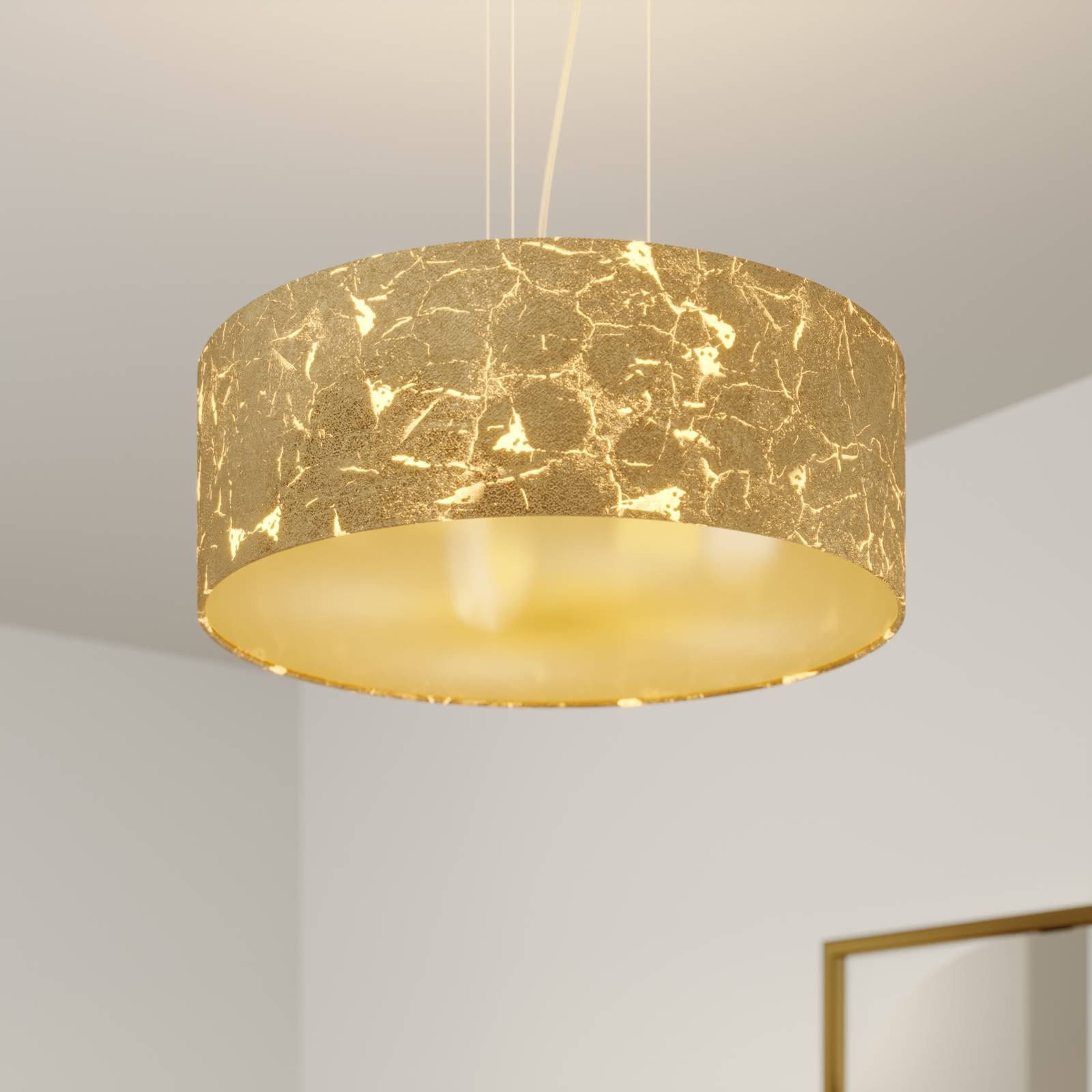 Quitani Pendelleuchte Aura, gold, Ø 50 cm, 4-flammig von quitani