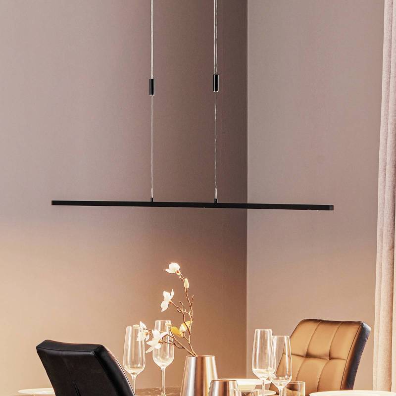 Quitani LED-Pendelleuchte Tolu, schwarz, Länge 138 cm von Quitani