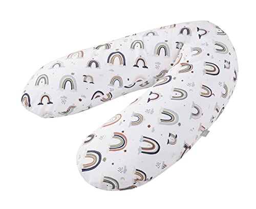 Rotho Babydesign Stillkissen Multi (190 x 35 cm) - Hypoallergen - geräuschlos - Seitenschläferkissen - Maschinenwaschbar - Motiv Boho Rainbow von Rotho Babydesign
