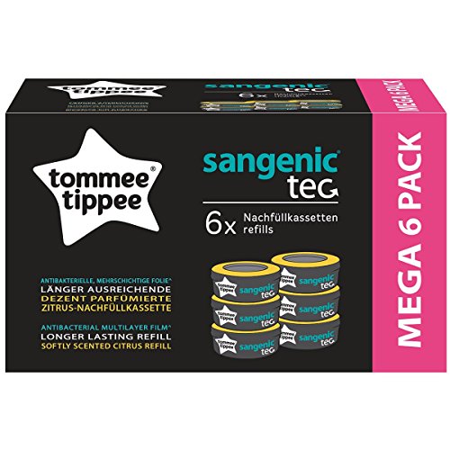 Tommee Tippee Nachfüllkassette Twist & Click & Sangenic Tec Windeleimer 6er Set von Tommee Tippee