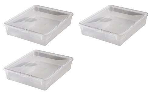 3x Aufbewahrungsboxen „Clear Box“ mit 9 Litern, 40,0 x 33,5 x 8,5 cm - transparent - stapelbar - Kunststoff/Plastik von Rotho Kunststoff AG