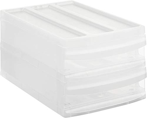 Rotho Systemix Schubladenbox mit 2 Schüben, Kunststoff (PP) BPA-frei, transparent, M Duo (39.5 x 25.5 x 20.3 cm) von Rotho