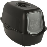 Rotho MyPet Eco Bailey Katzentoilette mit Deckel und Aktivkohlefilter, schwarz (recycelt) von Rotho Babydesign