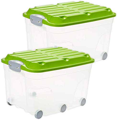 Rotho Roller 6 2er-Set Aufbewahrungsbox 57l mit Deckel und Rollen Rotho Roller 6 2er-Set Aufbewahrungsbox 57l mit Deckel und Rollen von Rotho