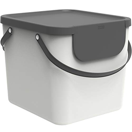 Rotho Albula Mülltrennungssystem 40l für die Küche, weiss, Kunststoff von Rotho