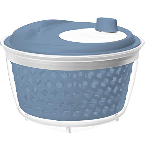 Rotho Fresh Salatschleuder, Kunststoff (PP) BPA-frei, blau/transparent, 4.5l (25.0 x 25.0 x 16.5 cm) von Rotho