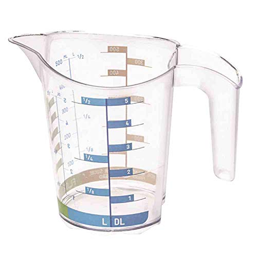 Rotho Domino Messbecher 0.5l mit Skala, Kunststoff (PP) BPA-frei, transparent, 0,5l (15,8 x 10,1 x 12,7 cm) von Rotho