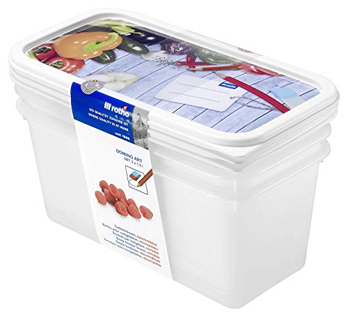 Rotho 1755410237 Gefrierdose Domino - Aromafeste Aufbewahrungsbox mit beschreibbarem Deckel - 3er Set Vorratsdose BPA-frei - Reinigung der Gefrierdose in der Spülmaschine - 1.5 l Inhalt pro Gefrierbox - weiss Rotho 1755410237 Gefrierdose Domino - Aromafeste Aufbewahrungsbox mit beschreibbarem Deckel - 3er Set Vorratsdose BPA-frei - Reinigung der Gefrierdose in der Spülmaschine - 1.5 l Inhalt pro Gefrierbox - weiss von Rotho