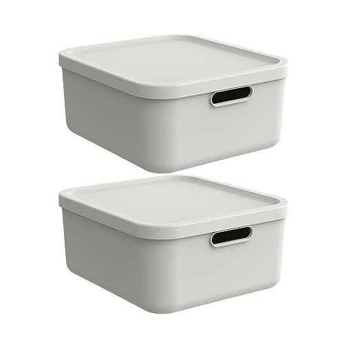 Rotho Albula light 2er-Set Aufbewahrungsbox 20l mit Deckel (Weiss) Rotho Albula light 2er-Set Aufbewahrungsbox 20l mit Deckel (Weiss) von Rotho