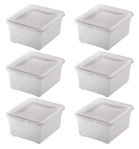 Rotho 6er-Set Aufbewahrungsboxen „Clear Box“ mit 2l mit Deckel, 19,0 x 16,5 x 9,0 cm - transparent - stapelbar - Kunststoff von Rotho
