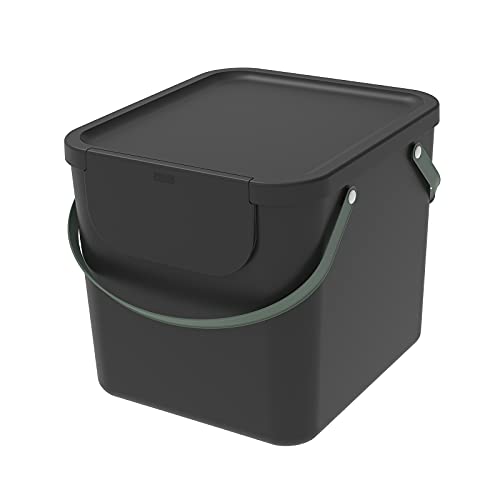 Rotho Albula Mülltrennungssystem 40l für die Küche, Kunststoff (PP) BPA-frei, schwarz, 40l (39.8 x 35.8 x 33.9 cm) von Rotho