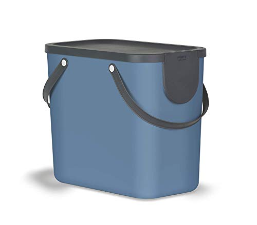 Rotho Albula Mülltrennungssystem 25l für die Küche, Kunststoff (PP) BPA-frei, blau/anthrazit, 25l (40,0 x 23,5 x 34,0 cm) von Rotho