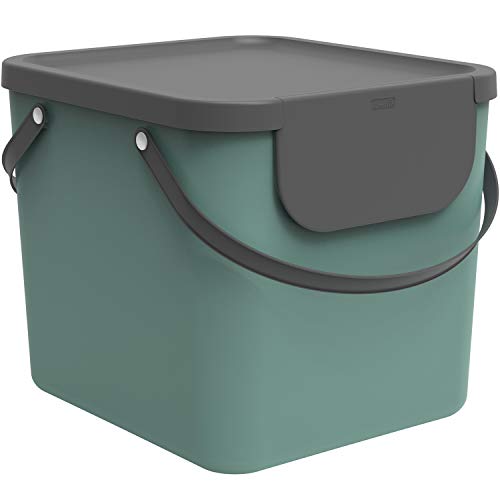 Rotho Albula Mülltrennungssystem 40l für die Küche, Kunststoff (PP), grün/anthrzit von Rotho
