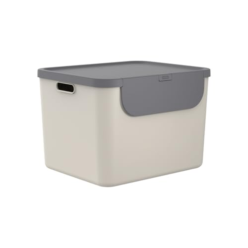 Rotho Albula Mülltrennungssystem 55l für die Küche, Kunststoff (PP) BPA-frei, beige, 55l (52.3 x 40.5 x 34.0 cm) von Rotho