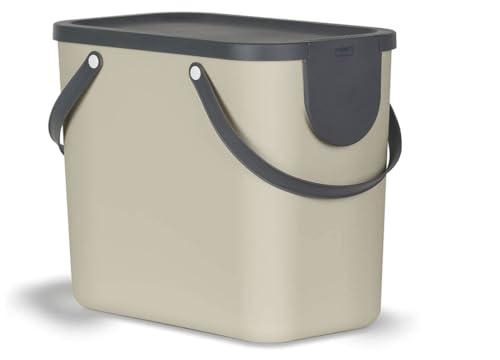 Rotho Albula Mülltrennungssystem 25l für die Küche, Kunststoff (PP) BPA-frei, braun/anthrazit, 25l (40.0 x 23.5 x 34.0 cm) von Rotho