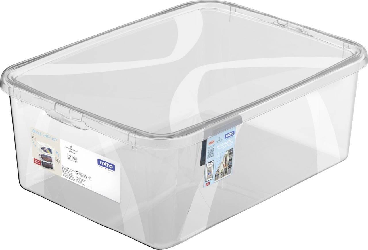 Rotho Aufbewahrungsbox Lona inkl. Deckel 10 L transparent von Rotho