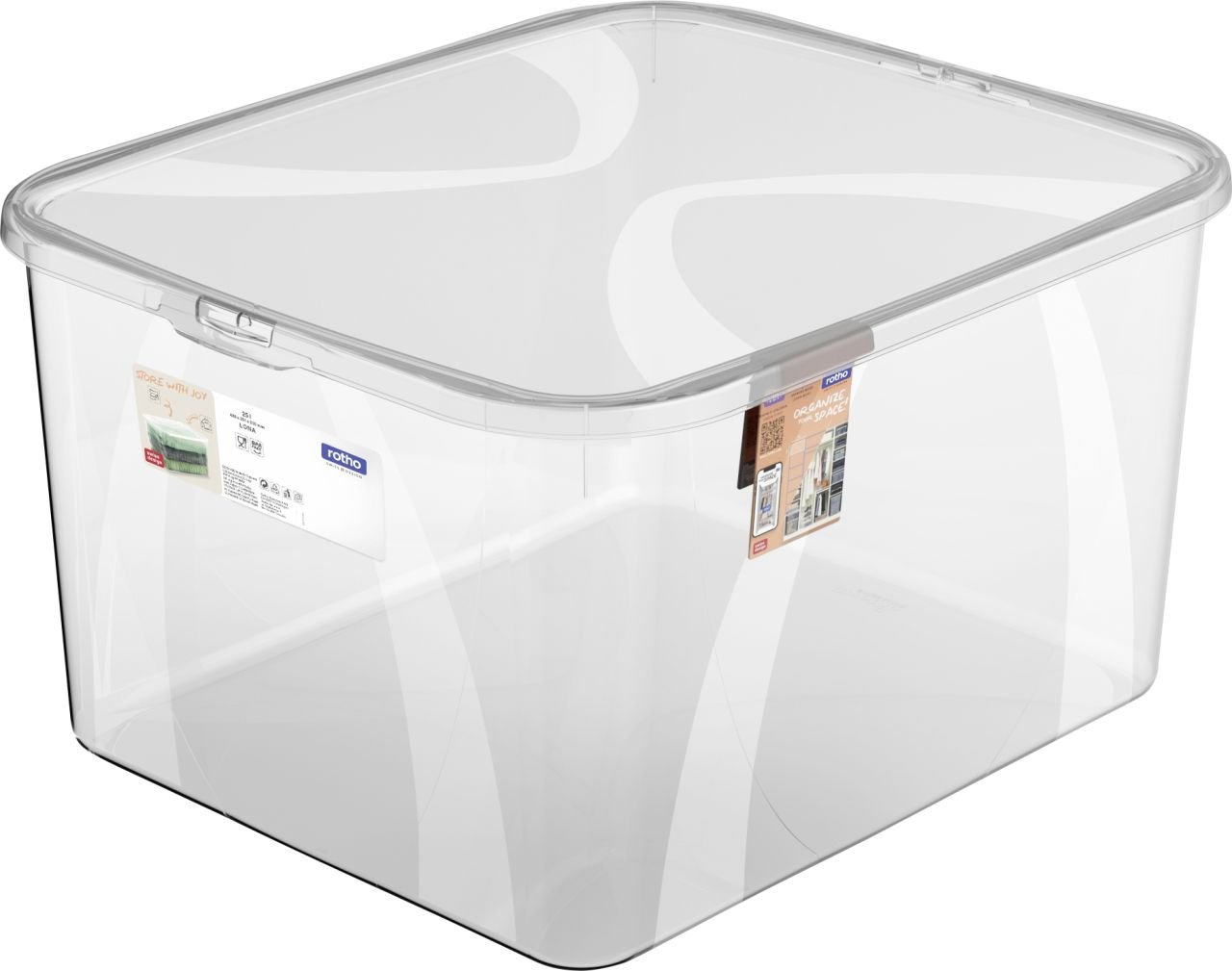 Rotho Aufbewahrungsbox Lona inkl. Deckel 25 L transparent von Rotho