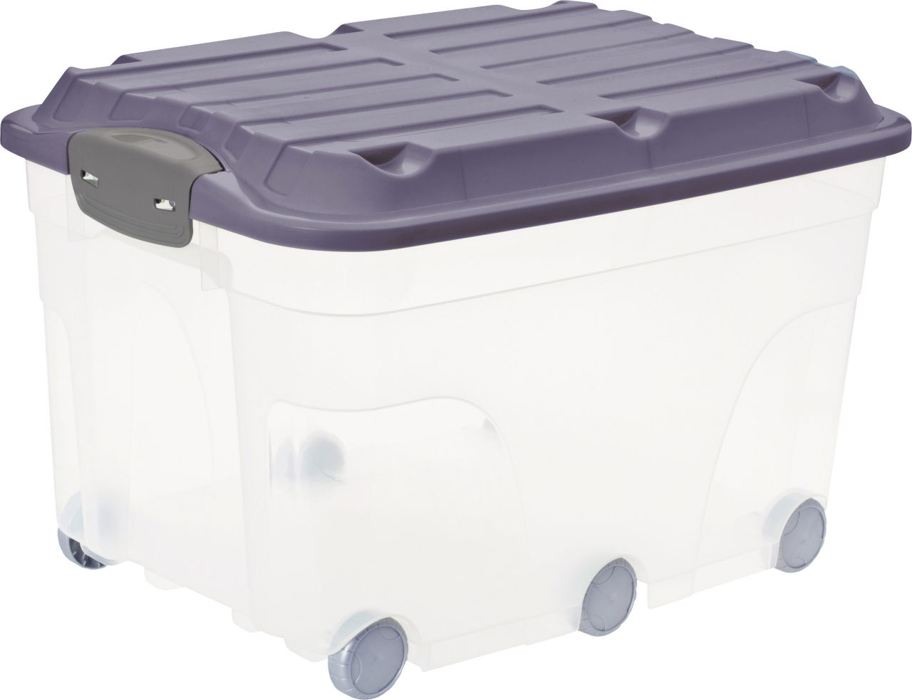 Rotho Aufbewahrungsbox Roller 6 mit Rollen und Deckel 57 L iris blau von Rotho