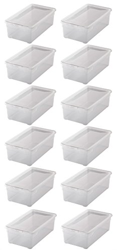 Rotho Clear Box 12er-Set Aufbewahrungsbox 5 Liter mit Deckel, Kunststoff, transparent von Rotho