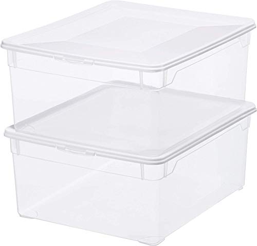 Rotho Clearbox 2er-Set Aufbewahrungsbox 18l mit Deckel, Kunststoff von Rotho